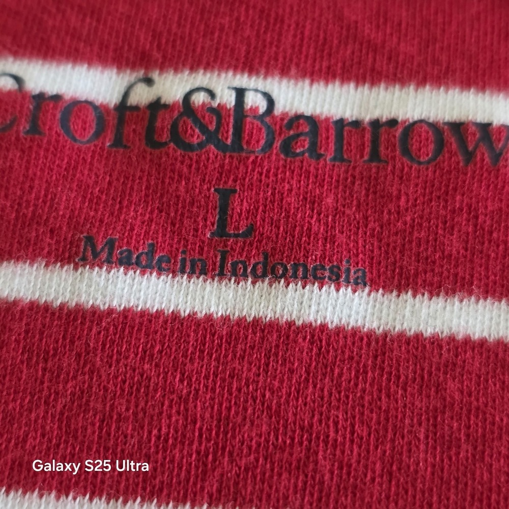 Croft & Barrow T Shirt Womens L Red White Striped Sequin Starfish Coastal - Picture 10 of 10